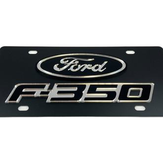 Eurosport Daytona® - Ford Motor Company Black License Plate with Ford F-350 New Logo and Black Ford Emblem
