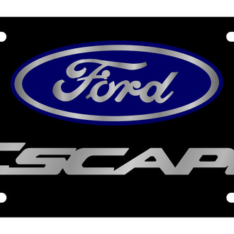 Eurosport Daytona® - Ford Motor Company Black License Plate with Silver Escape New Logo and Blue Ford Emblem