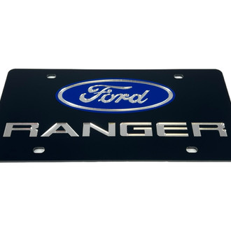 Eurosport Daytona® - Ford Motor Company Black License Plate with Ranger New Logo and Ford Emblem