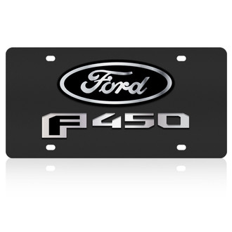 Eurosport Daytona® - Ford Motor Company Black License Plate with Blue F-450 Logo and Ford Emblem