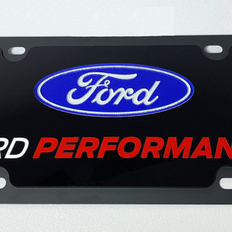 Eurosport Daytona® - Ford Motor Company License Plate with Silver / Red Ford Performance Logo and Ford Emblem