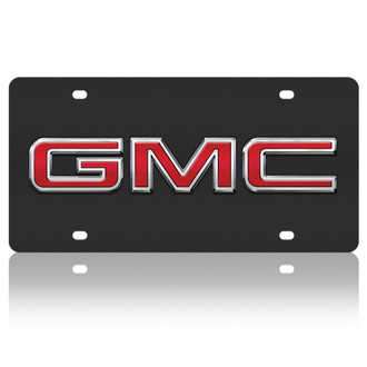 Eurosport Daytona® - GM Black License Plate with Silver GMC New Logo