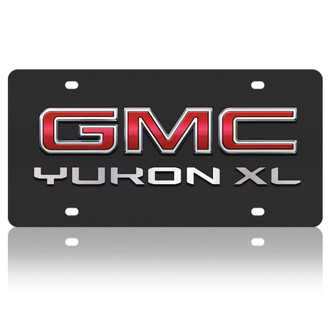 Eurosport Daytona® - GM Black License Plate with Silver GMC Yukon XL New Logo