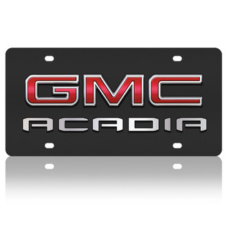 Eurosport Daytona® - GM Black License Plate with Silver GMC Acadia New Logo