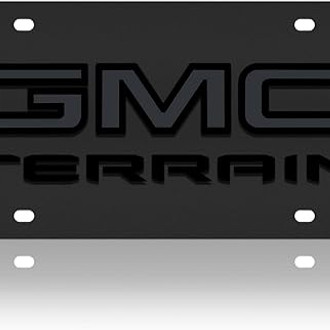 Eurosport Daytona® - GM Black License Plate with Black GMC Terrain New Logo