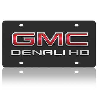 Eurosport Daytona® - GM Black License Plate with Silver GMC Denali HD Logo
