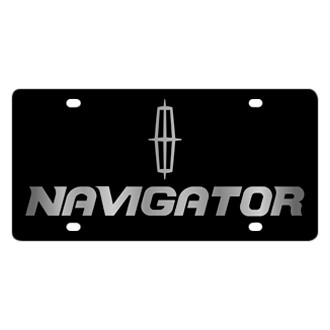 Eurosport Daytona® - Ford Motor Company Black License Plate with Silver Navigator New Logo and Lincoln Emblem