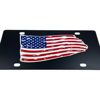 Eurosport Daytona® - LSN License Plate with Distressed American Flag Logo