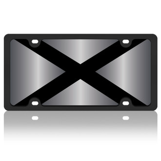 Eurosport Daytona® - Flags Style License Plate with Blacked Out Alabama