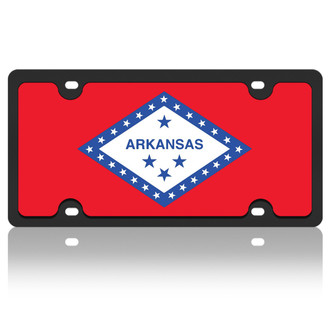 Eurosport Daytona® - Flags Style License Plate with Arkansas
