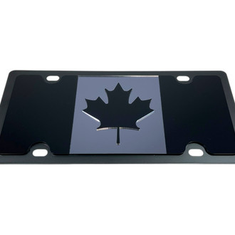Eurosport Daytona® - Flags Style License Plate with Blacked Out Canada