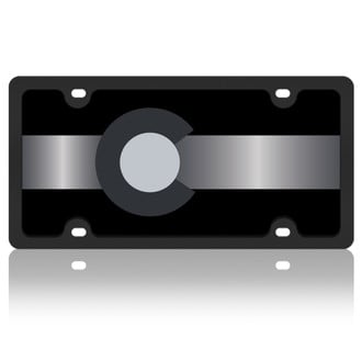 Eurosport Daytona® - Flags Style License Plate with Blacked Out Colorado