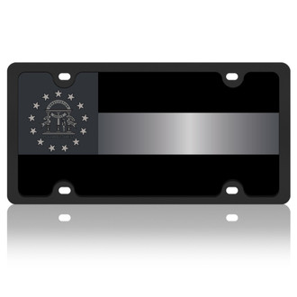 Eurosport Daytona® - Flags Style License Plate with Blacked Out Georgia