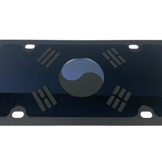 Eurosport Daytona® - Flags Style License Plate with Blacked Out South Korea