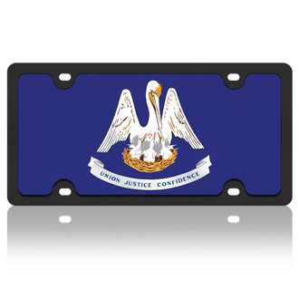 Eurosport Daytona® - Flags Style License Plate with Louisiana