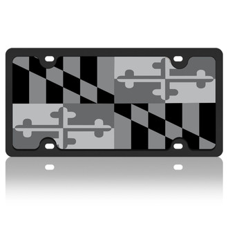 Eurosport Daytona® - Flags Style License Plate with Blacked Out Maryland