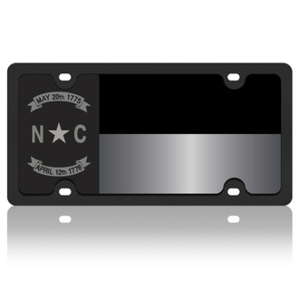 Eurosport Daytona® - Flags Style License Plate with Blacked Out North Carolina