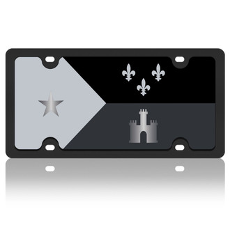 Eurosport Daytona® - Flags Style License Plate with Blacked Out Acadiana