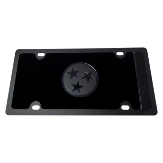 Eurosport Daytona® - Flags Style License Plate with Blacked Out Texas