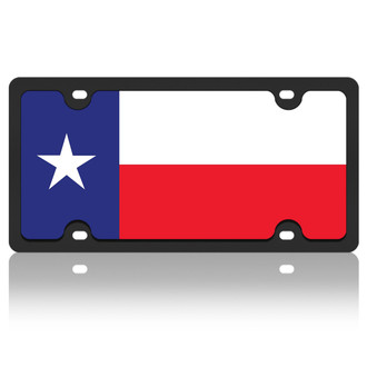 Eurosport Daytona® - Flags Style License Plate with Black Texas
