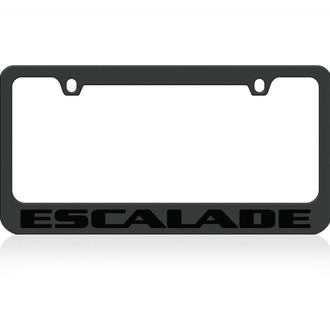 Eurosport Daytona® - GM 2-Hole Polished License Plate Frame with Black Escalade New Logo