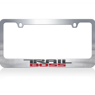 Eurosport Daytona® - GM 2-Hole Chrome License Plate Frame with Chevrolet Trail Boss Logo