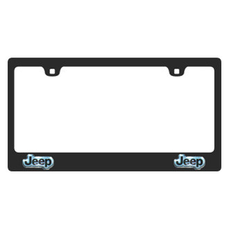Eurosport Daytona® - MOPAR 2-Hole Black License Plate Frame with Jeep Dual Emblems