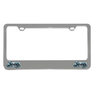 Eurosport Daytona® - MOPAR 2-Hole Chrome License Plate Frame with Jeep Grade Dual Emblems
