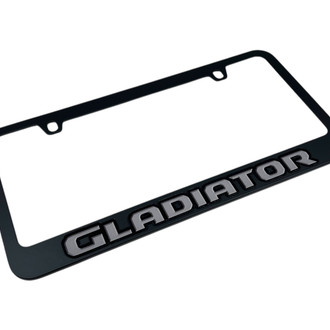 Eurosport Daytona® - MOPAR 2-Hole Black License Plate Frame with Chrome Gladiator Logo