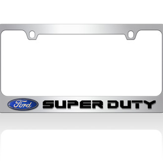 Eurosport Daytona® - Ford Motor Company 2-Hole License Plate Frame with Super Duty New Logo and Ford Emblem