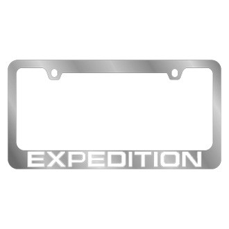 Eurosport Daytona® - Ford Motor Company 2-Hole Polished License Plate Frame with White Expedition New Logo