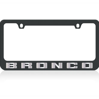 Eurosport Daytona® - Black License Plate Frame with Polished Bronco Logo and Word