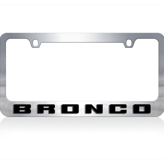 Eurosport Daytona® - Chrome License Plate Frame with Black Bronco Word