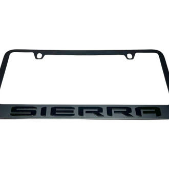 Eurosport Daytona® - GM 2-Hole Polished License Plate Frame with Black Sierra New Logo