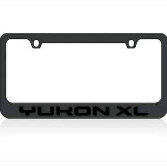 Eurosport Daytona® - GM 2-Hole Black License Plate Frame with Black GMC Yukon XL Logo
