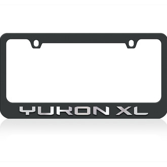 Eurosport Daytona® - GM 2-Hole Black License Plate Frame with Chrome GMC Yukon XL Logo