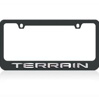 Eurosport Daytona® - GM 2-Hole Black License Plate Frame with Chrome GMC Terrain Logo