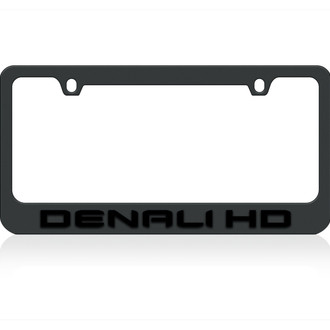 Eurosport Daytona® - GM 2-Hole Black License Plate Frame with Black GMC Denali HD Logo