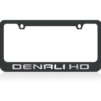 Eurosport Daytona® - GM 2-Hole Black License Plate Frame with Chrome GMC Denali HD Logo