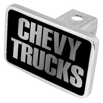 Eurosport Daytona® - Premium XL Black Hitch Cover with Chevy Trucks Silver Logo for 2" Receivers