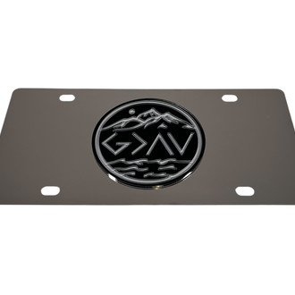 Eurosport Daytona® - LSN Polished License Plate with God Is Greater Than My Up and Downs Logo