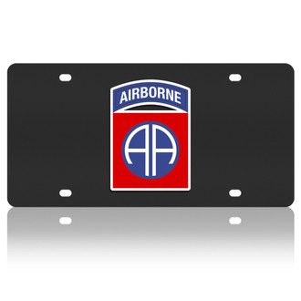 Eurosport Daytona® - LSN Polished License Plate with 82nd Airborne Division Logo