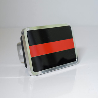 Eurosport Daytona® - Premium XL Hitch Cover with Fallen Fire Fighter Black Solid and Red Bar for 2" Receivers