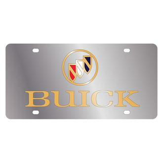 Eurosport Daytona® - GM Polished License Plate with Gold Buick Logo and Emblem