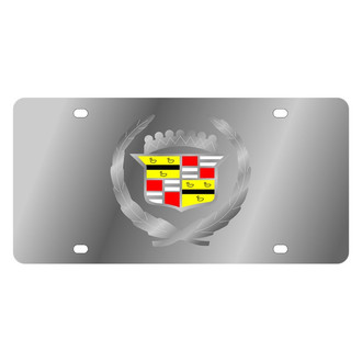 Eurosport Daytona® - GM Polished License Plate with Silver Cadillac New Emblem