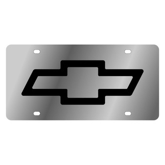 Eurosport Daytona® - GM Polished License Plate with Black Chevrolet Emblem
