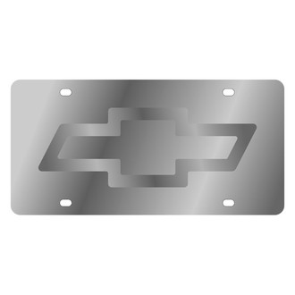 Eurosport Daytona® - GM Polished License Plate with Silver Chevrolet Emblem