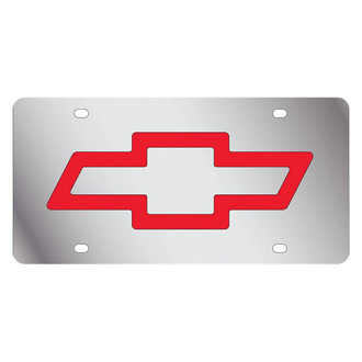 Eurosport Daytona® - GM Polished License Plate with Red Chevrolet Emblem