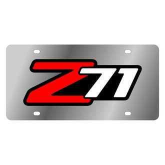 Eurosport Daytona® - GM Polished License Plate with Style 1 Red / White / Black Z71 Logo