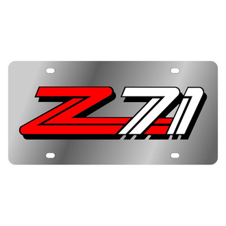 Eurosport Daytona® - GM Polished License Plate with Style 2 Red / White / Black Z71 Logo
